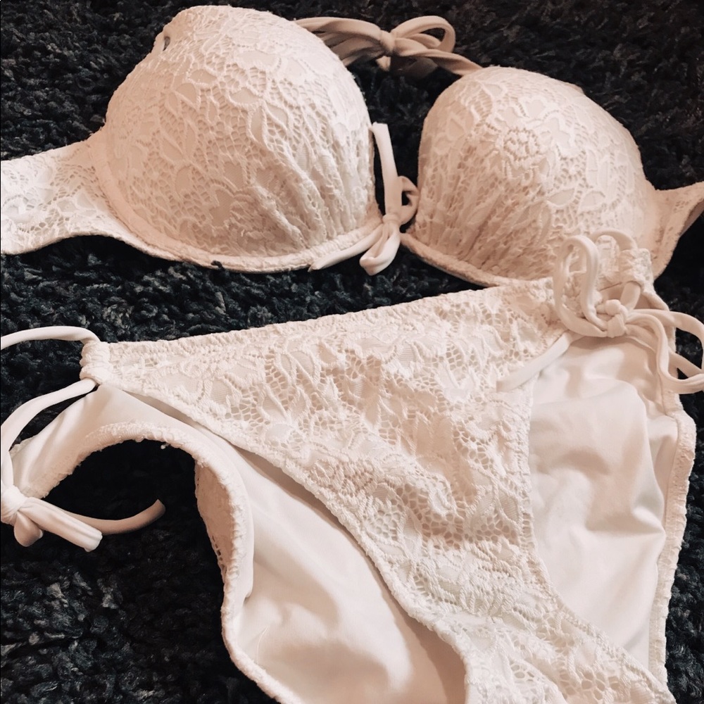 Victoria’s Secret Push-up White Lace Bikini